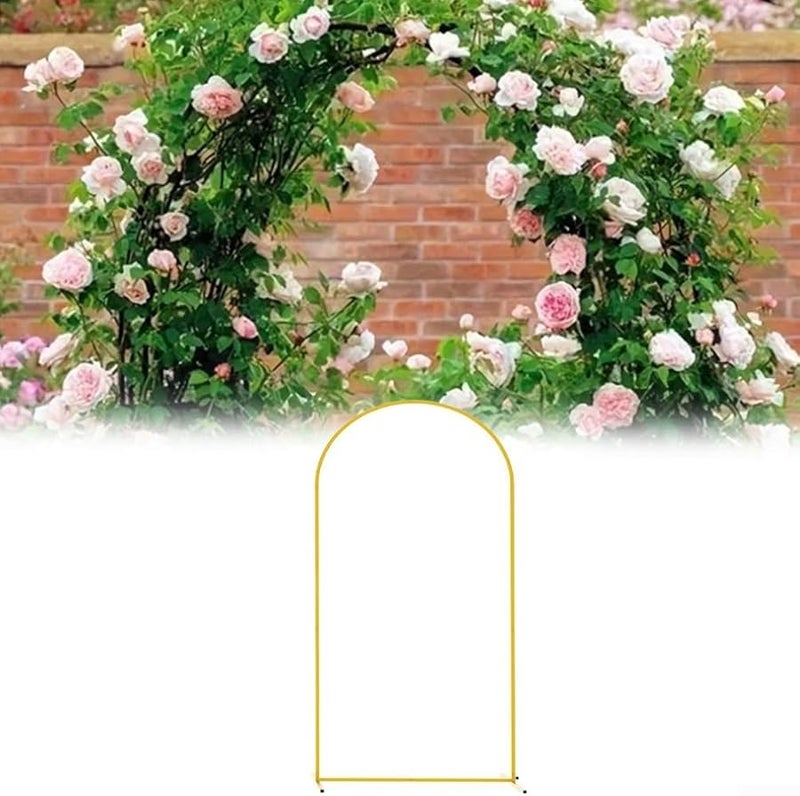 Gold Iron Wedding Arch Metal Backdrop Frame 4ft Sturdy Construction for Party Decoration - Image 3